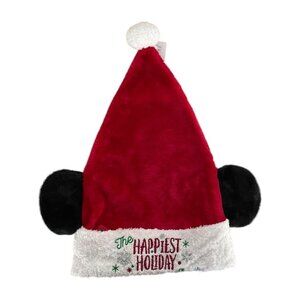 Disney Parks Mickey Mouse Ears Happiest Holiday Santa Hat With Light-Up Feature